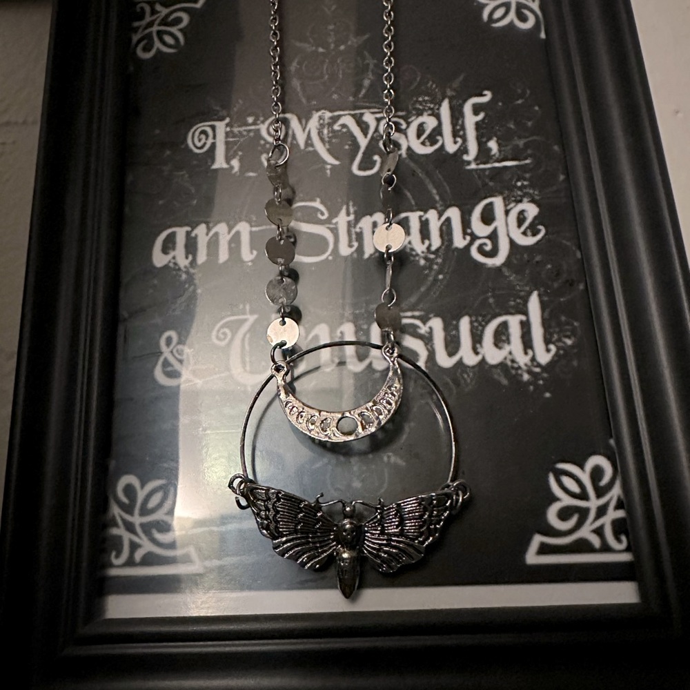 Moth Moon Phase Necklace